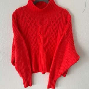 Express Vibrant Red Turtleneck Sweater
